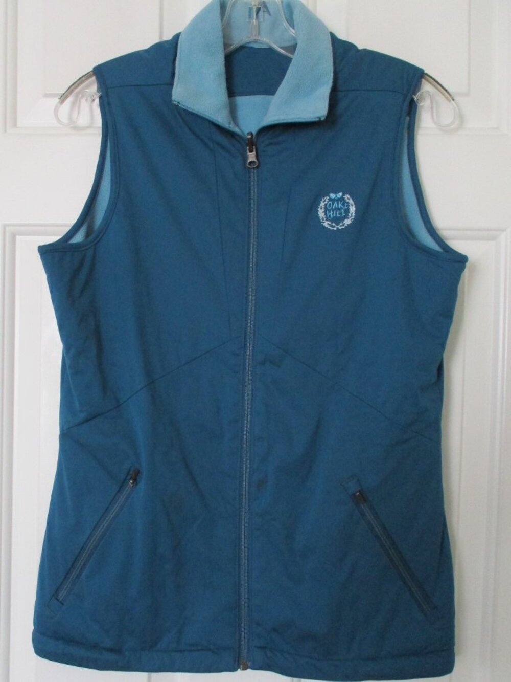 Antigua Womens "Oak Hill" G.C. (NJ) Blue Fleece-lined Sleeveless Full Zip Vest-S